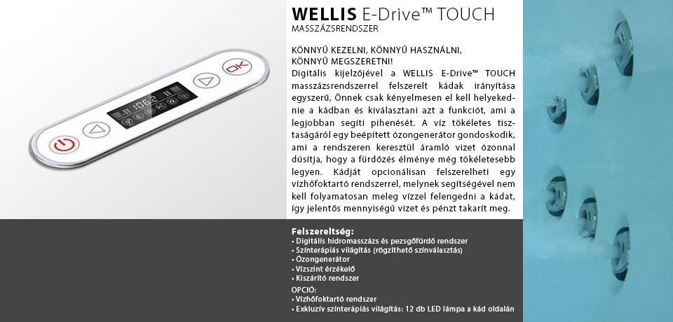 Wellis Dublo E-Drive™ TOUCH 180x130 cm hidromasszázs kád
