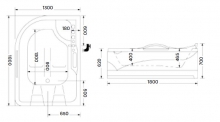 Wellis Dublo E-Max™ TOUCH 180x130 cm hidromasszázs kád Retro csapteleppel WK00005-7