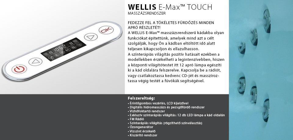 Wellis Dublo E-Max™ TOUCH 180x130 cm hidromasszázs kád Retro csapteleppel WK00005-7