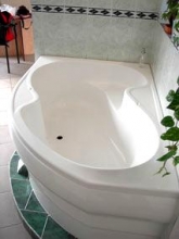 Niagara jobbos sarokkád vásárlás - Sarok kádak - Öntött márvány fürdőkád ülőkével -