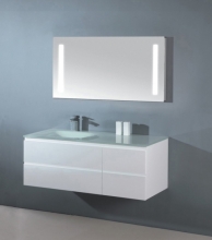 Sanotechnik Cube 100 komplett fürdőszoba bútor, üveg mosdóval