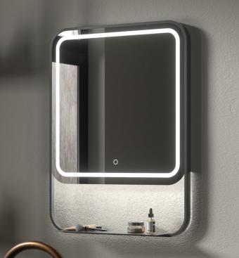 Wellis Alicante tükör polccal,LED világítással 60 cm Fekete WB00590