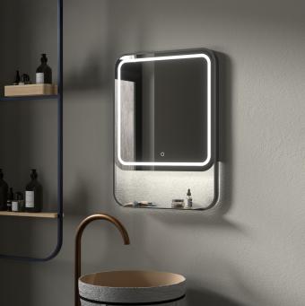 Wellis Alicante tükör polccal,LED világítással 60 cm Fekete WB00590