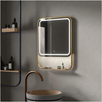 Wellis Alicante tükör polccal,LED világítással 60 cm Gold WB00591