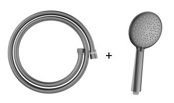 Wellis Altona gégecső + 5 funkciós kézitus Metal Grey WZ00129 + WZ00119