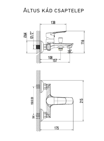 Wellis Altus kád csaptelep ACS0358