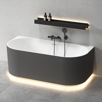 Wellis Calabria Slim Linear Black félszabadon álló kád 170x80x57 cm WK00241