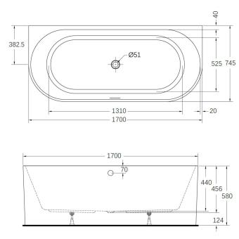 Wellis Calabria Slim térkád 170x74,5x 57 cm WK00237