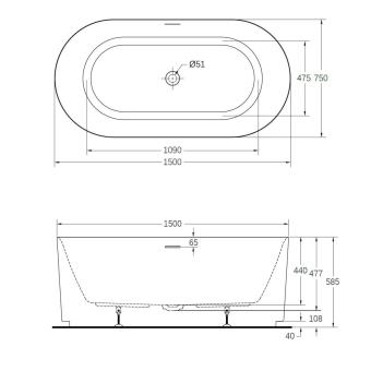 Wellis Pireas 150x75x58 cm térkád Fehér WK00232