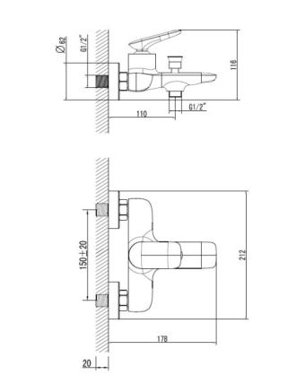 Wellis Raven kád csaptelep ACS0354