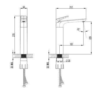 Wellis Raven magas mosdó csaptelep ACS0353