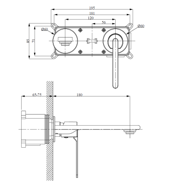 Wellis Vito fali mosdó csaptelep Rose Gold ACS0440